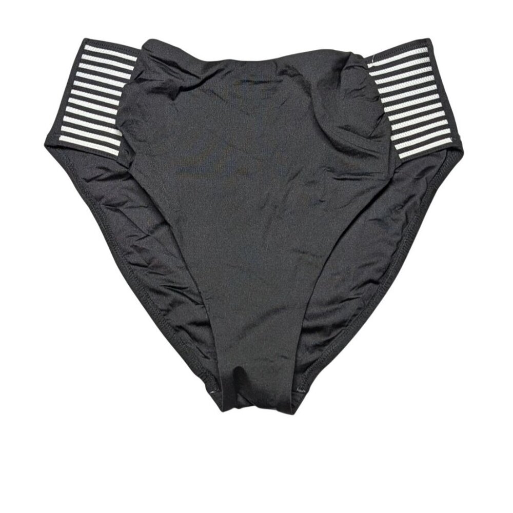 Trina Turk Monaco‎ Pleated High-Waist Bikini Bottom NWT Beach Resort Swim Cruise